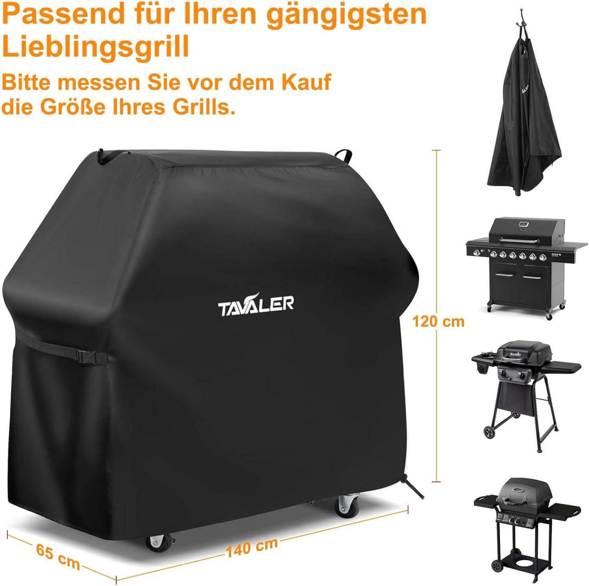 Tavaler Grillabdeckung 140x65x120 cm - Wetterfest 420D