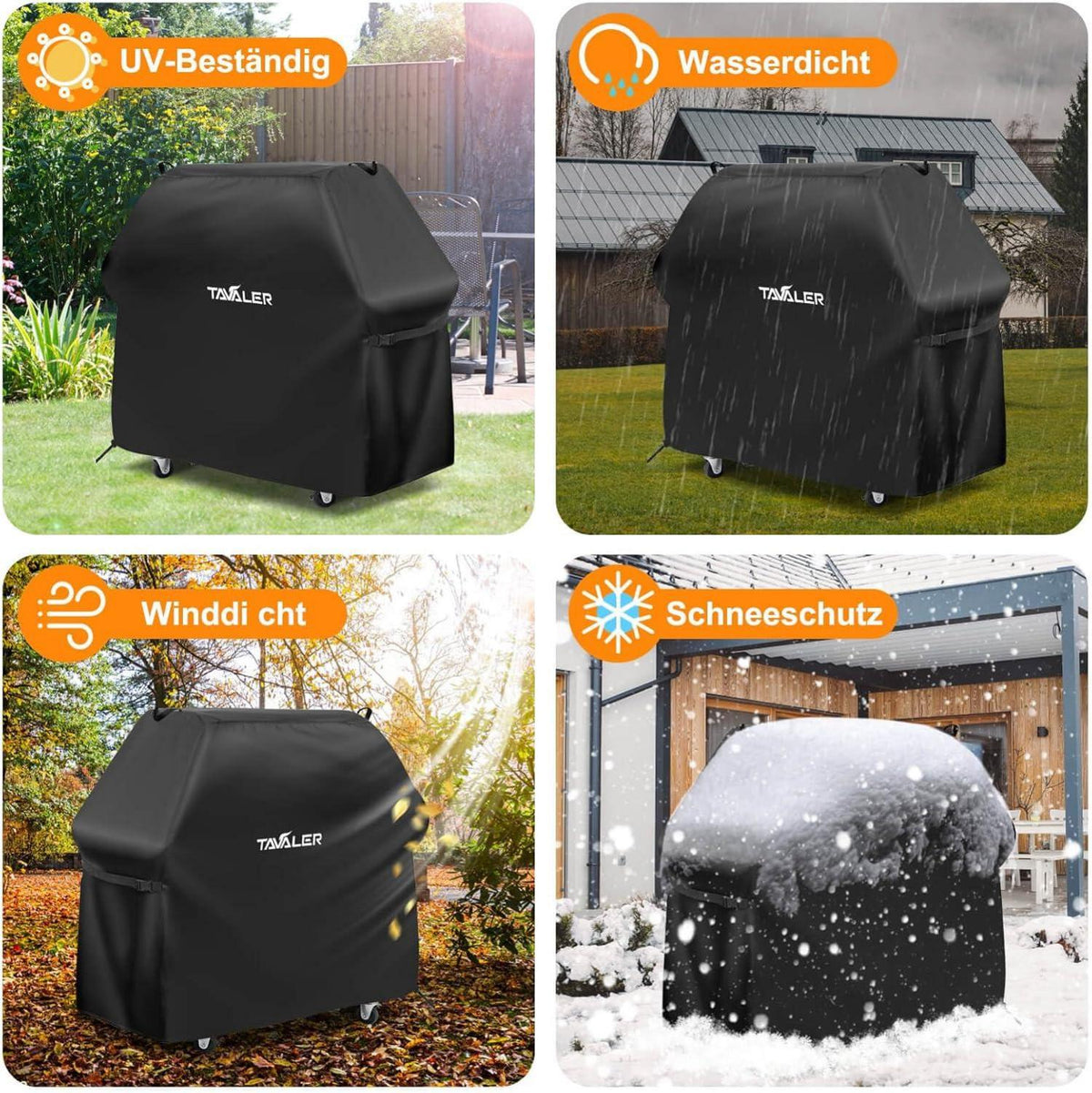Tavaler Grillabdeckung 420D Oxford-Stoff 140x65x120 cm für Weber Gasgrill