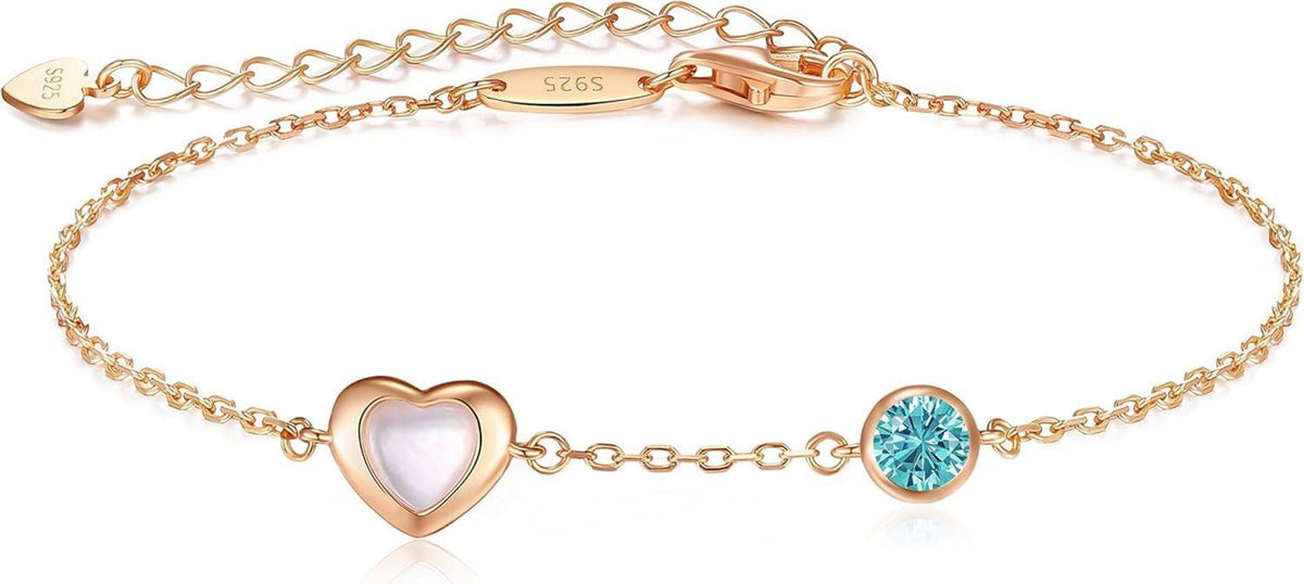 Infinity Armband Damen Silber 925 Zirkonia Rosegold Herz Verstellbar