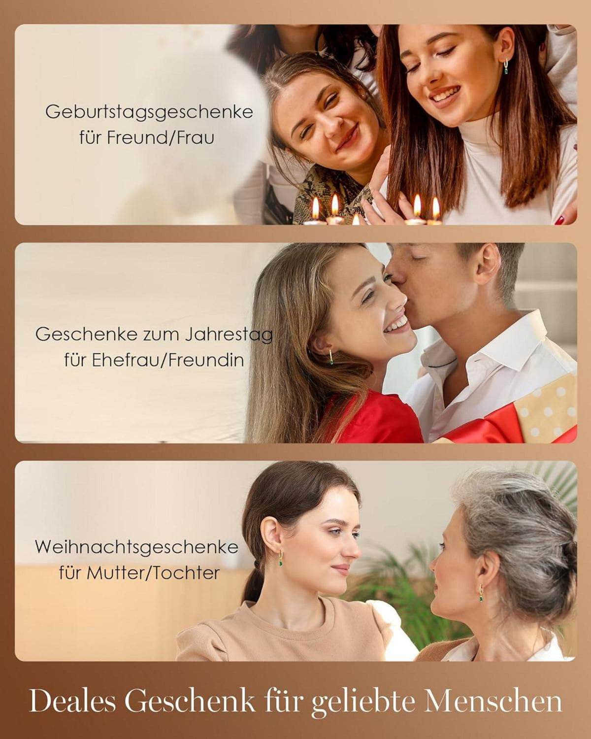 Louisa Secret Ohrringe Silber 925 Gold Ohrstecker Zirkonia Geschenke Jubiläum