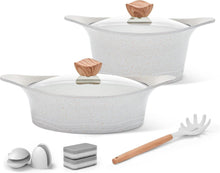 Granit Induktion Topfset Antihaftdeckel 2tlg. Kochgeschirr Set