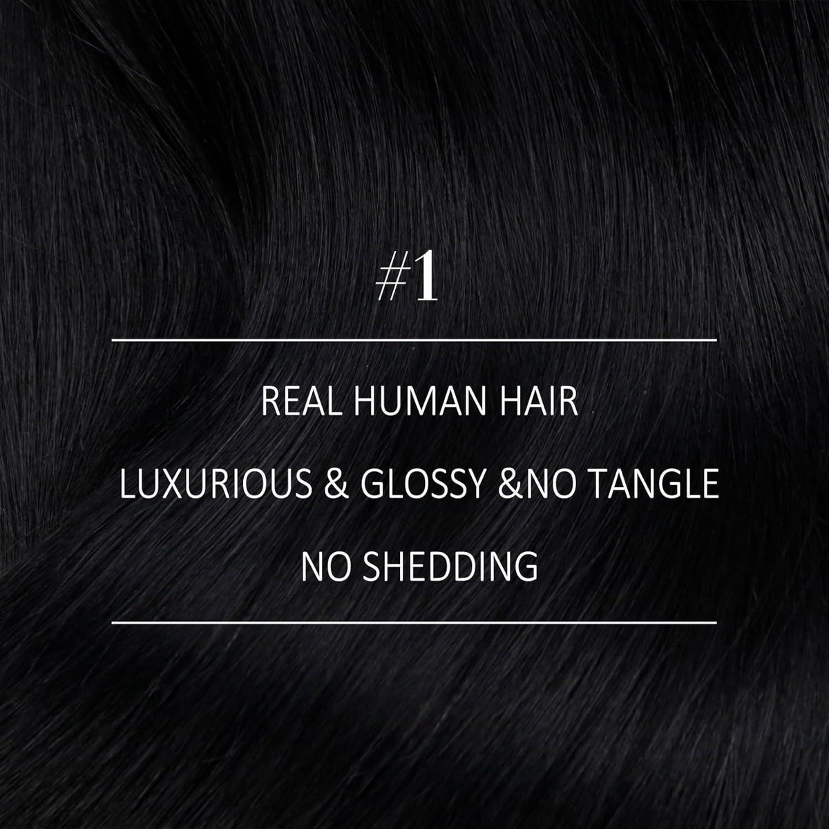 Echthaar Tressen Schwarz 35cm - 100g Weft Extensions