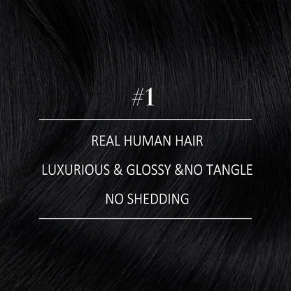 Echthaar Tressen Schwarz 35cm - 100g Weft Extensions
