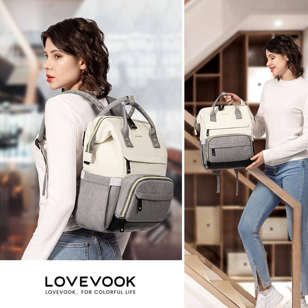 Laptop Rucksack Damen 15.6 Zoll Schulrucksack Wasserdicht Business Uni