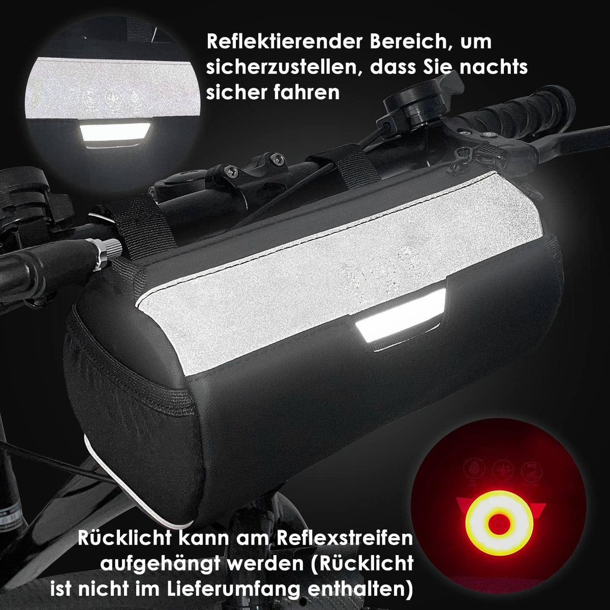 Eyein Fahrrad Lenkertasche 2L Wasserdicht Reflektierend Rennrad MTB E-Bike