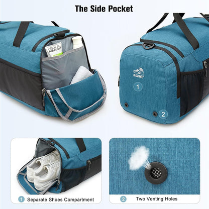 G4Free 60L 3-Wege-Reise-Rucksack mit Nass- und Schuhfach Blau