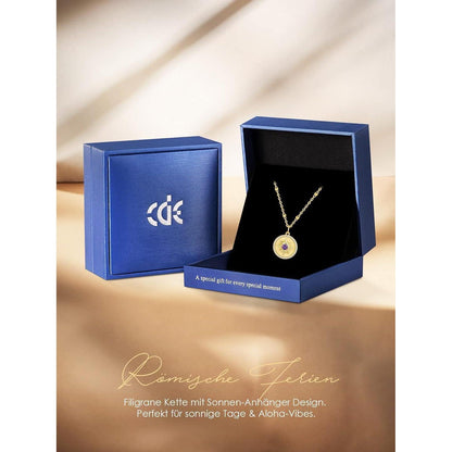 CDE Sonnenkette 925 Sterling Silber Halskette für Frauen mit