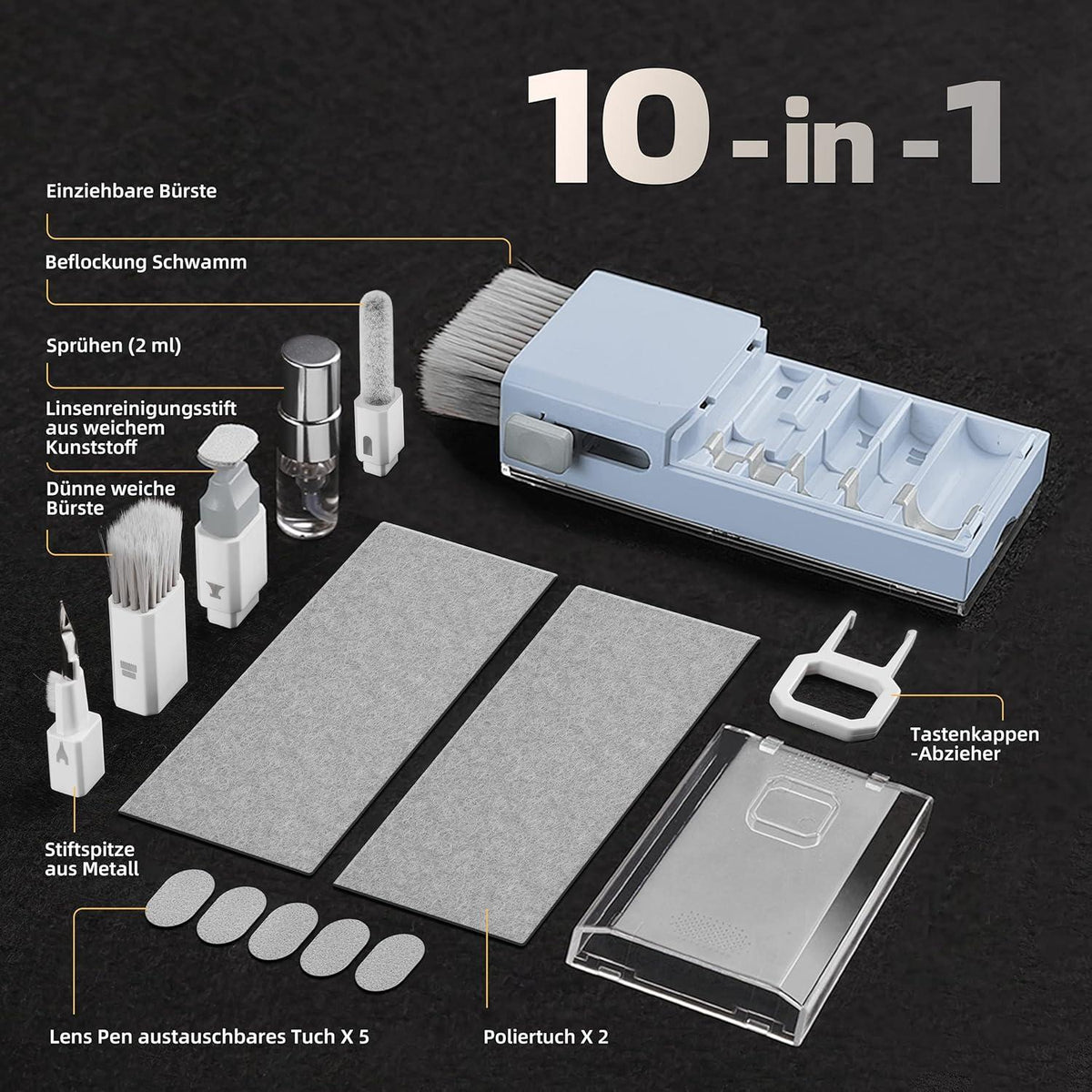 Tastatur Reinigungsset Screen Cleaner Kit Morandi-Blau iPhone Tablet