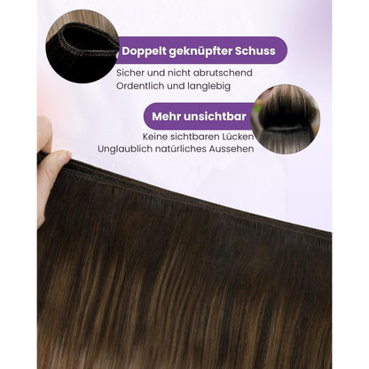 Braun Balayage Echthaar Tressen – Dunkelbraun zu Blond