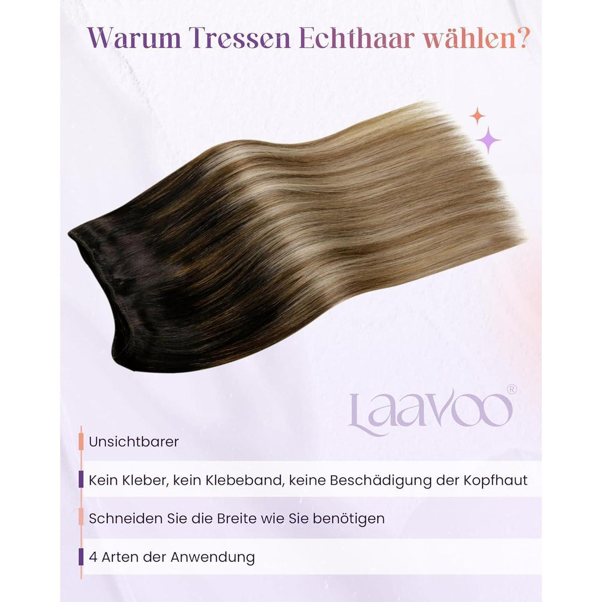 Braun Balayage Echthaar Tressen – Dunkelbraun zu Blond