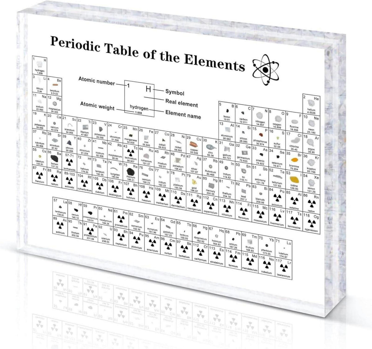 Giftota Acryl Periodensystem mit echten Elementen 83 Elemente Display