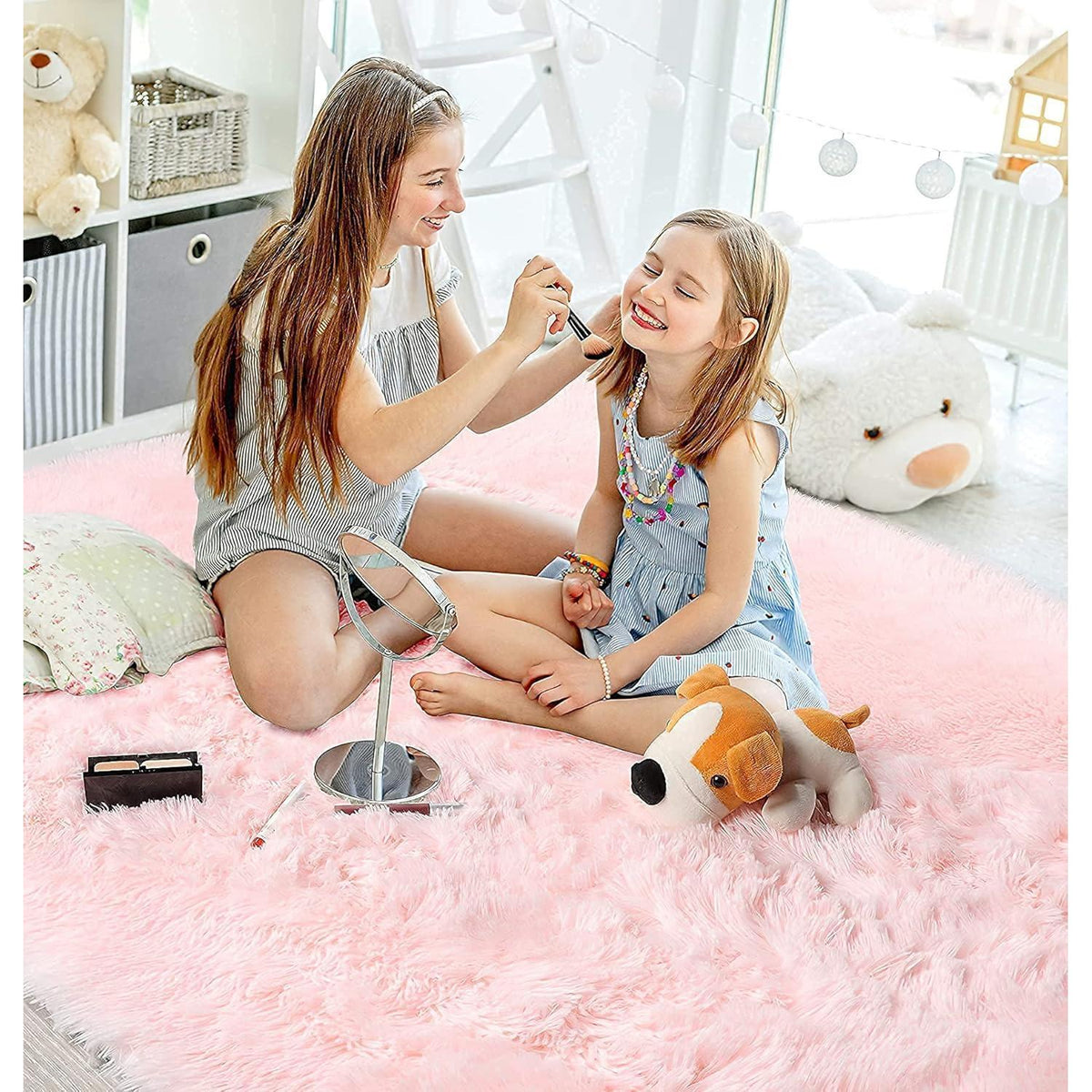 Weicher Hochflor Shaggy Teppich Rosa 200x300 cm