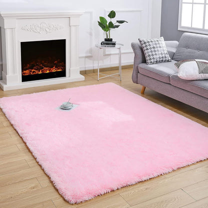 Weicher Hochflor Shaggy Teppich Rosa 200x300 cm