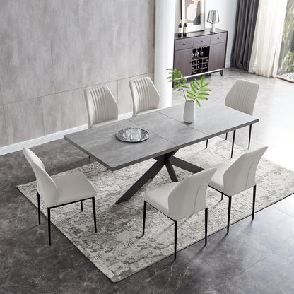 Ausziehbarer Esstisch mit 6 Stühlen – Modernes Esszimmer Set