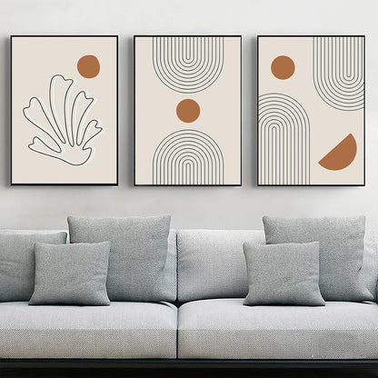 LYBOHO Leinwand Bilder Moderne Abstrakt Kunstposter Wohnzimmer Boho 3er Set 50x70cm
