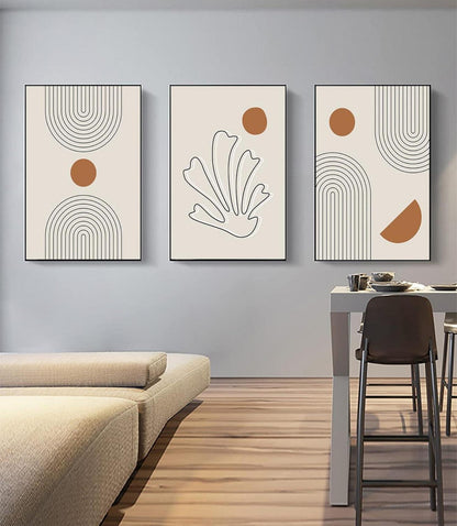 Leinwand Bilder Moderne Abstrakt Wohnzimmer Deko Set 3-teilig