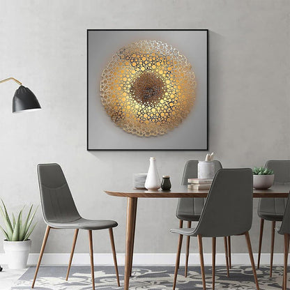 Abstrakte Leinwandbilder Gold 4er Set 50x50cm Rahmenlos