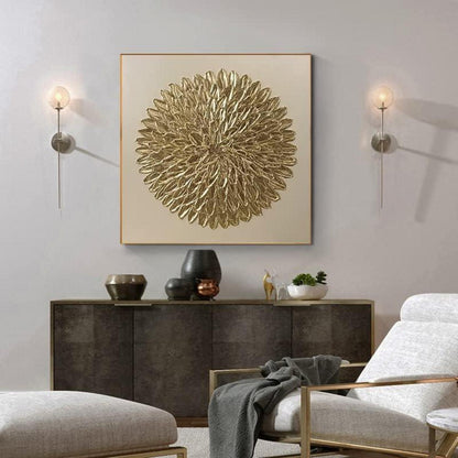 Abstrakte Leinwandbilder Gold 4er Set 50x50cm Rahmenlos
