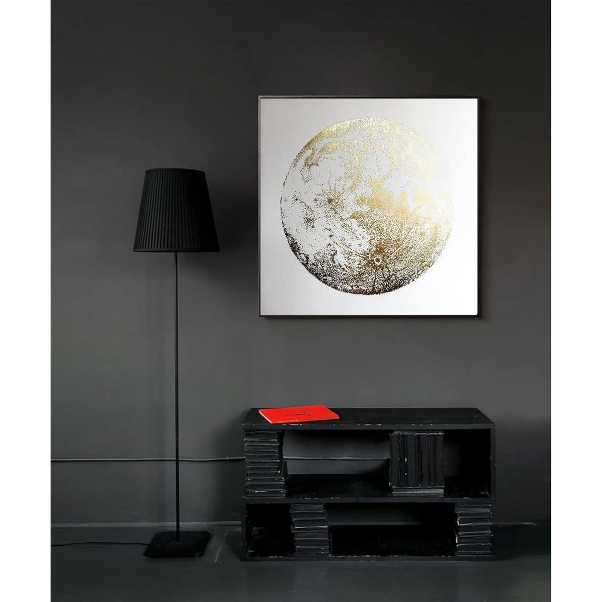 Abstrakte Leinwandbilder Gold 4er Set 50x50cm Rahmenlos