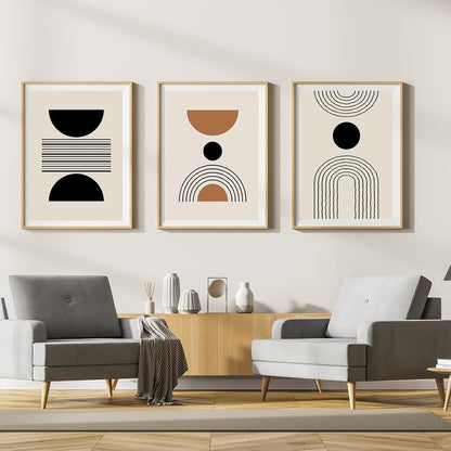 Moderne abstrakte Leinwandbilder Wohnzimmer Set 3-teilig 50x70cm