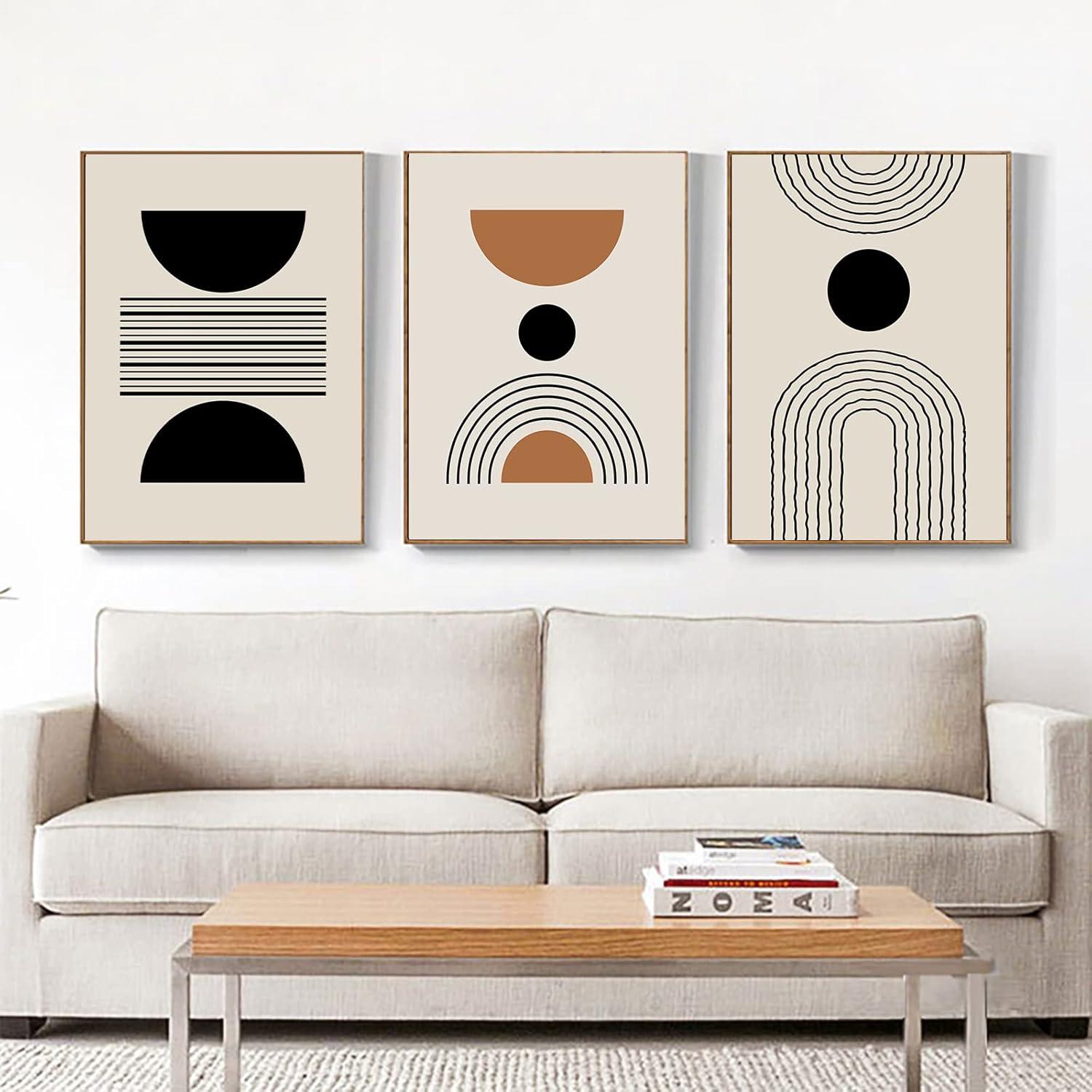 Moderne Leinwandbilder Set Wohnzimmer Schlafzimmer Geometrie