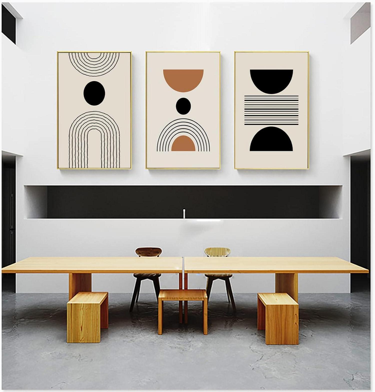 Moderne abstrakte Leinwandbilder Wohnzimmer Set 3-teilig 50x70cm