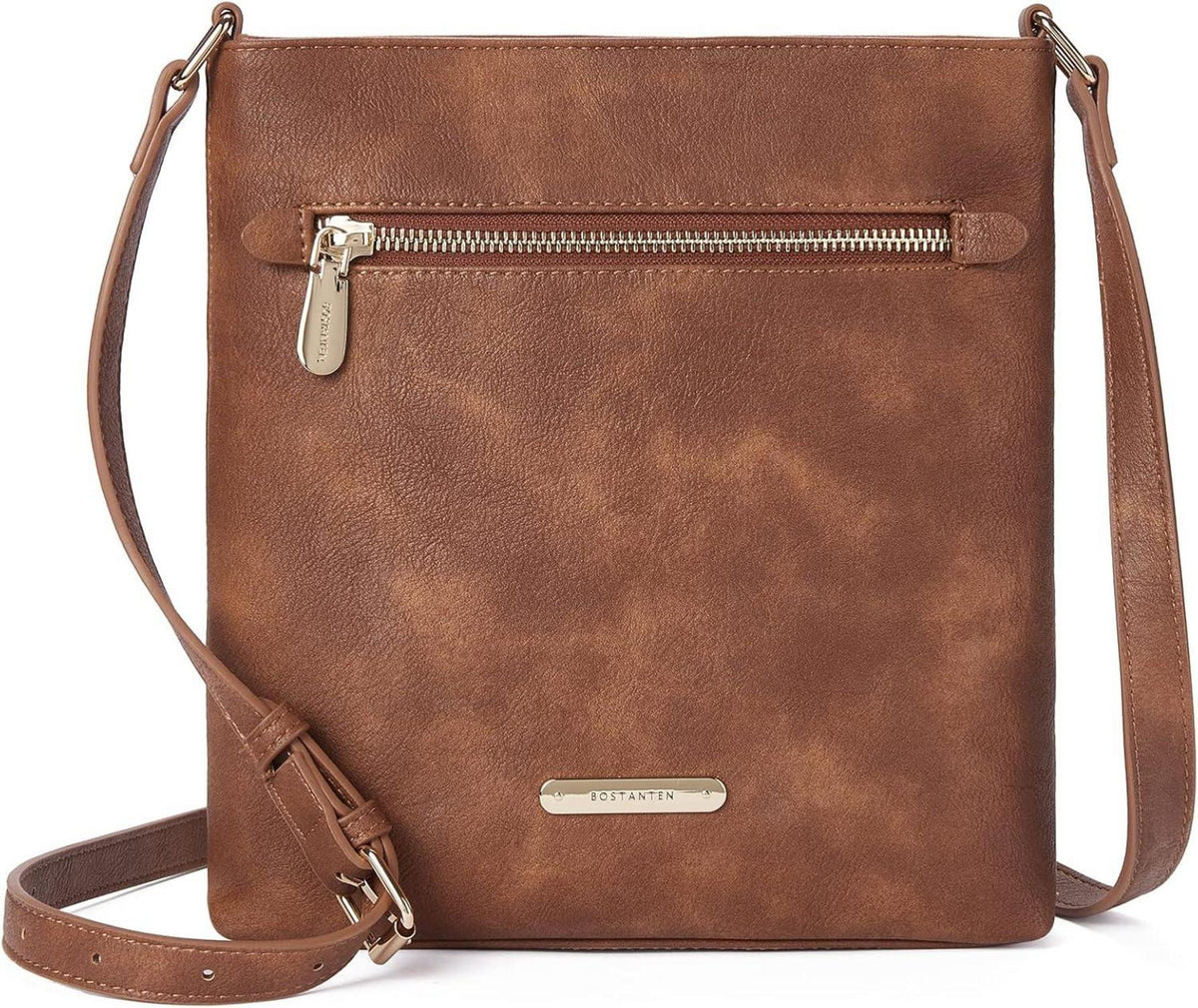 Umhängetasche Damen Mittelgroß PU Leder Braun Elegant