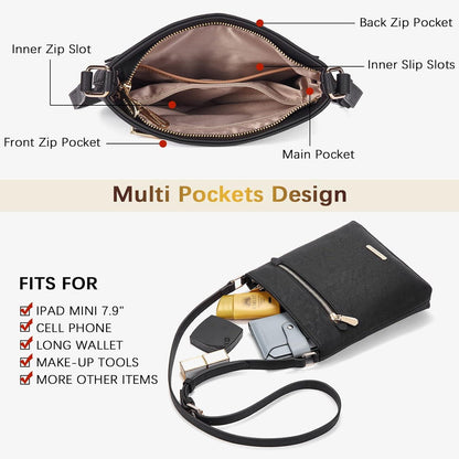 Umhängetasche Damen Mittelgroß Crossbody Schultertasche Elegant