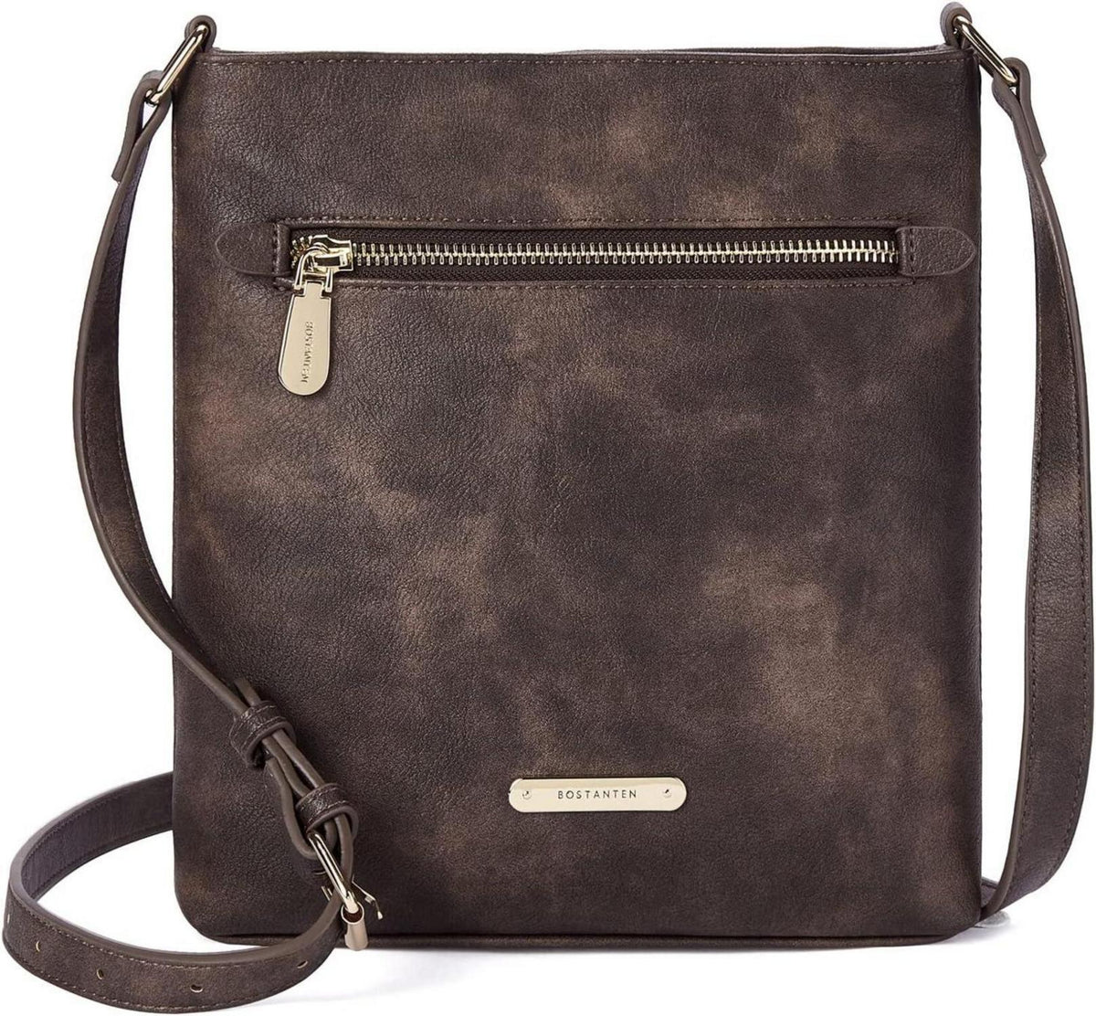 BOSTANTEN Umhängetasche Damen Leder Crossbody Elegant Kaffee