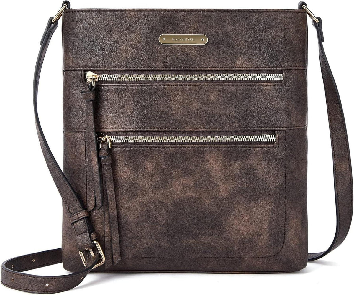 Handtasche Damen PU Leder Umhängetasche Mittelgroß Schwarz