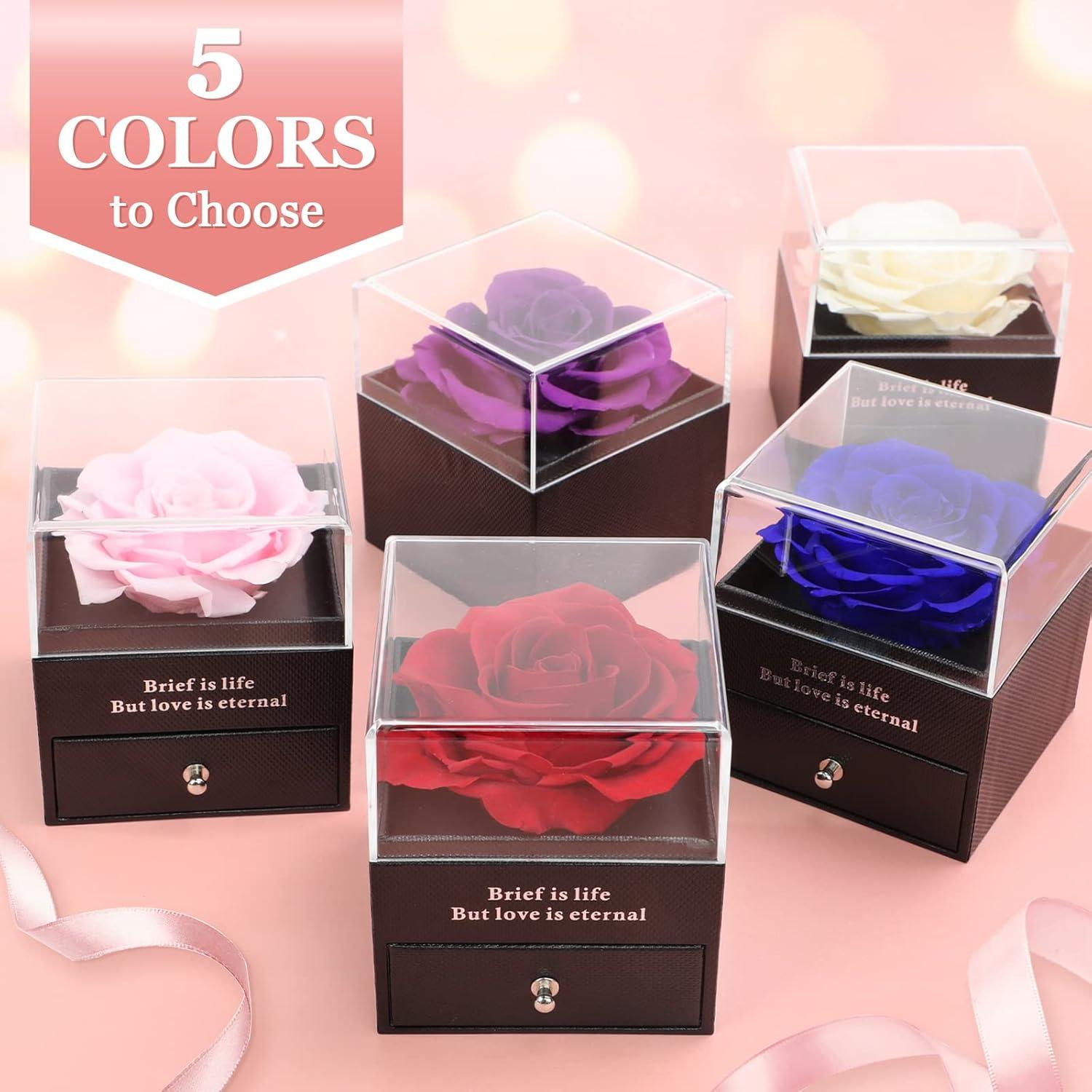 Ewige Rose Muttertagsgeschenk für Mama Halskette Geschenk Box