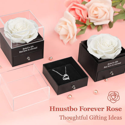 Muttertagsgeschenk: Ewige Rose 'Mom' Halskette, Konservierte