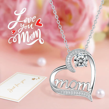 Muttertagsgeschenk: Ewige Rose 'Mom' Halskette, Konservierte