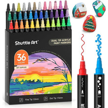 Acrylstifte Set 36 Farben wasserfest Steine bemalen Dot