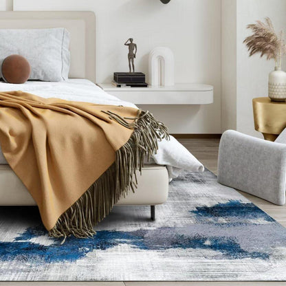 Waschbarer Teppich 80x150CM Modern Blau CHOSHOME
