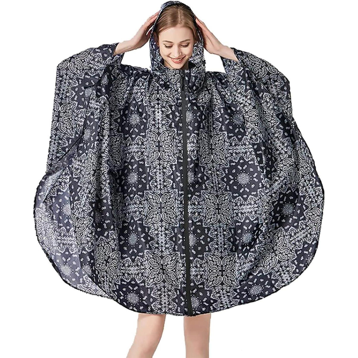 Regenponcho Damen & Herren mit Kapuze, wasserdicht, für Radfahren & Outdoor