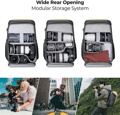 Kamerarucksack mit Laptopfach und multifunktionalen Taschen