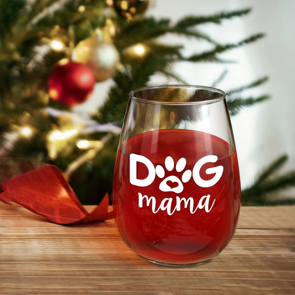 Hundemama Weinglas 15-Unzen Geburtstagsgeschenk Rotwein Glassware