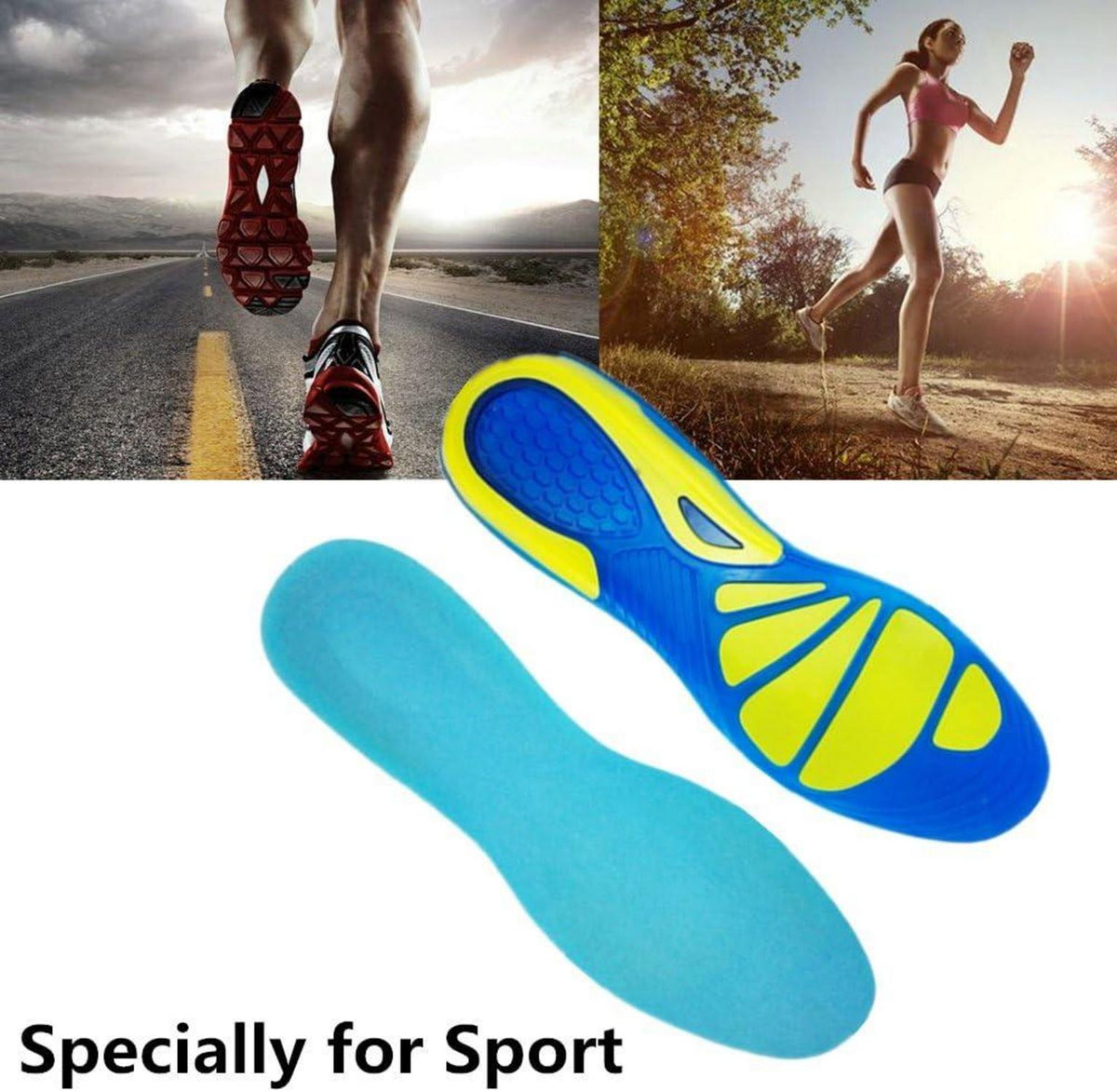 Sport Gel Einlegesohlen Orthesen ideal für Sport Alltag 43-45 EU