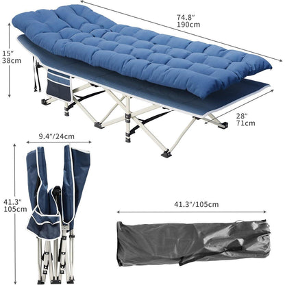 Faltbares Campingbett für Erwachsene mit dicker Matratze und