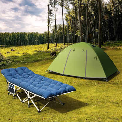 Faltbares Campingbett für Erwachsene mit dicker Matratze und