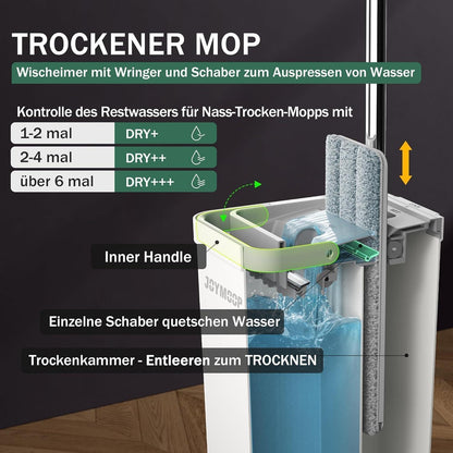 Wischemopp und Eimer Set mit Mikrofasermopps