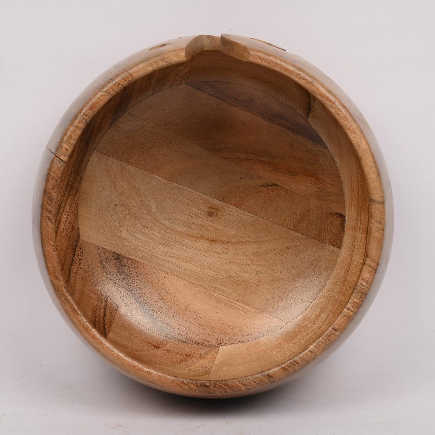 Handgefertigter Schalenhalter aus Akazienholz mit Löchern 17,78 x