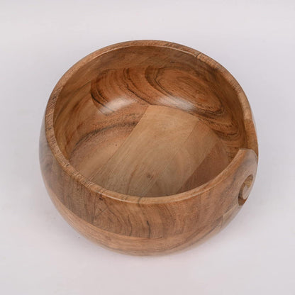 Strickgarn Schalenhalter Akazienholz handgefertigt 17,78 x 17,78 cm
