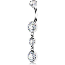 Bauchnabelpiercing Titan 14G 10mm klarer Zirkonia Innengewinde