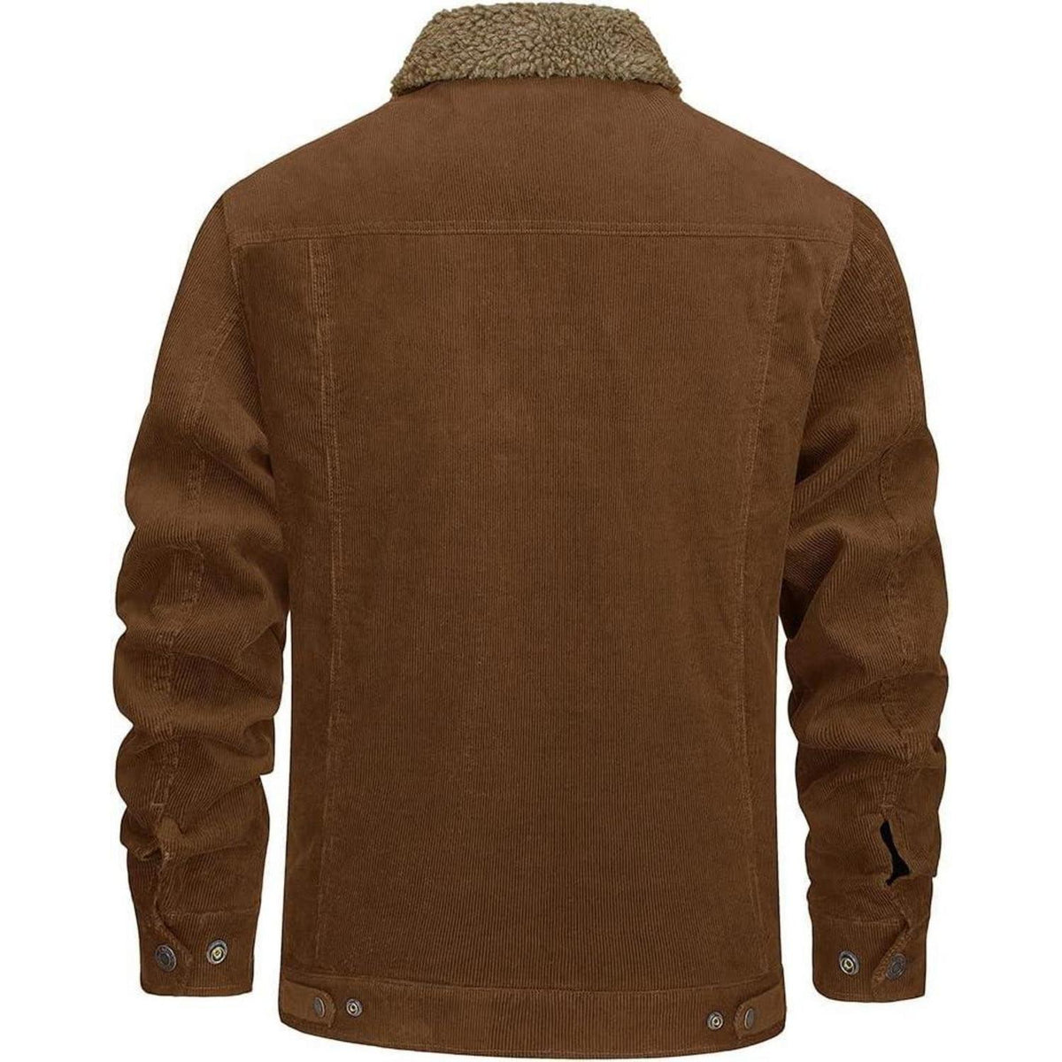 Herren Cordjacke mit Teddyfell-Kragen, warm, braun, Gr. XL