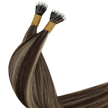 Echthaar Nano Ring Extensions Blond 45 cm - Haarverlängerung