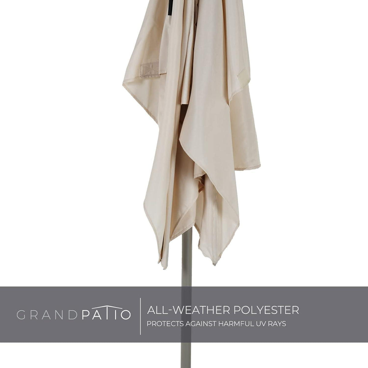 Balkon Sonnenschirm rechteckig mit Kippfunktion Beige 183x134cm