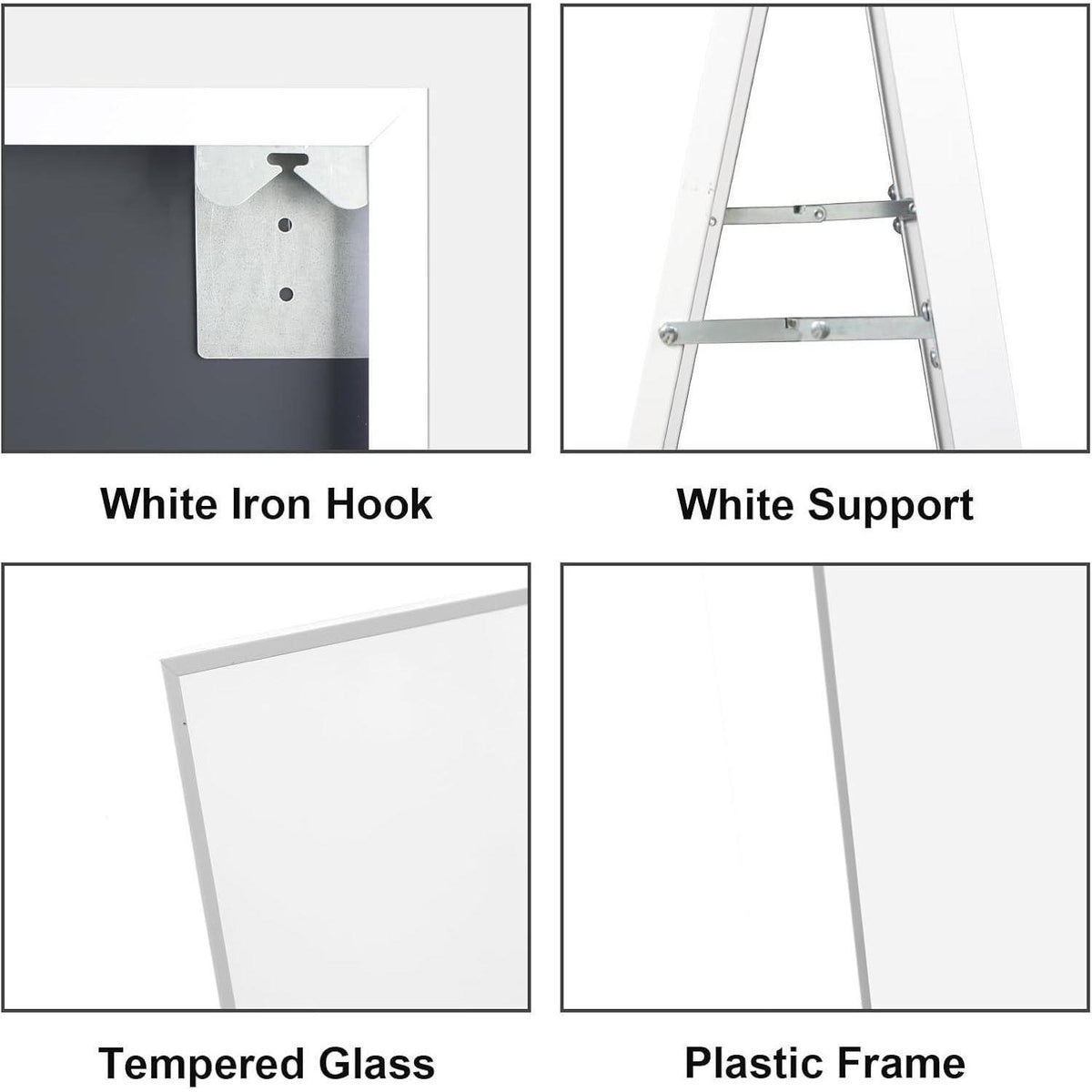 Ganzkörperspiegel Weiß 165x60cm – Stand- & Wandspiegel