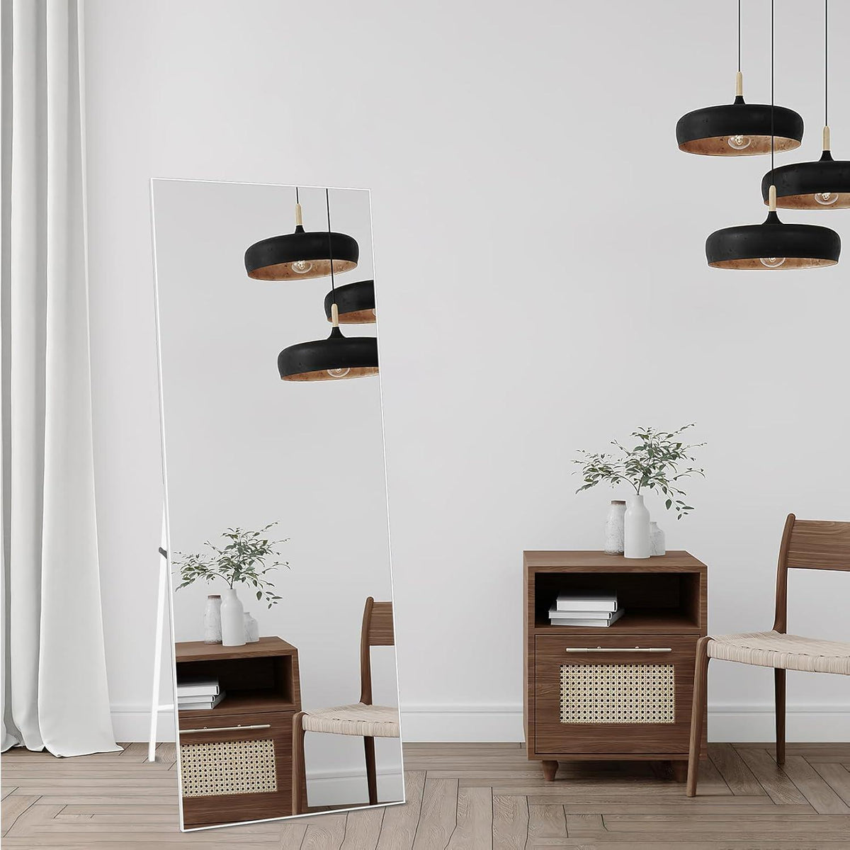 Ganzkörperspiegel Weiß 165x60cm – Stand- & Wandspiegel